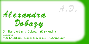 alexandra dobozy business card